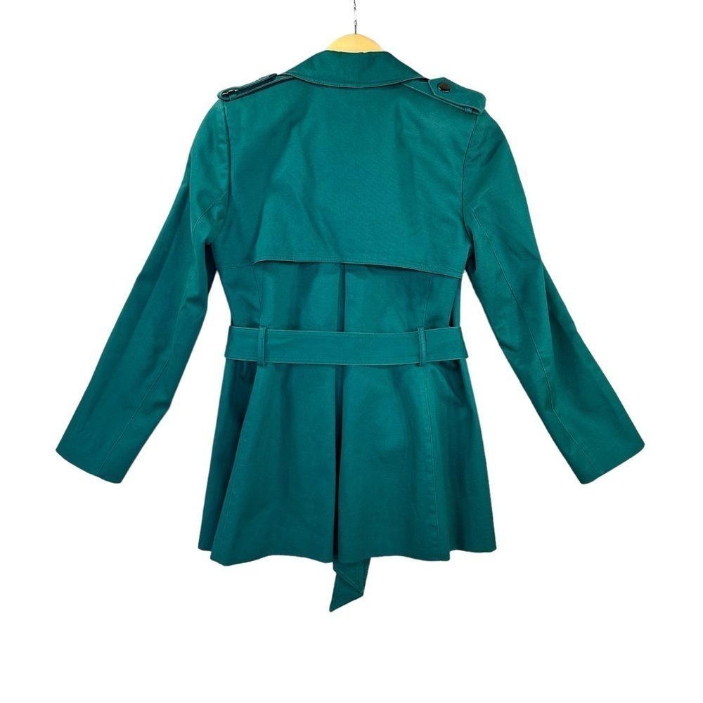 Hobbs London Belted Short Coat Green Womens Size 4 - Picture 3 of 8